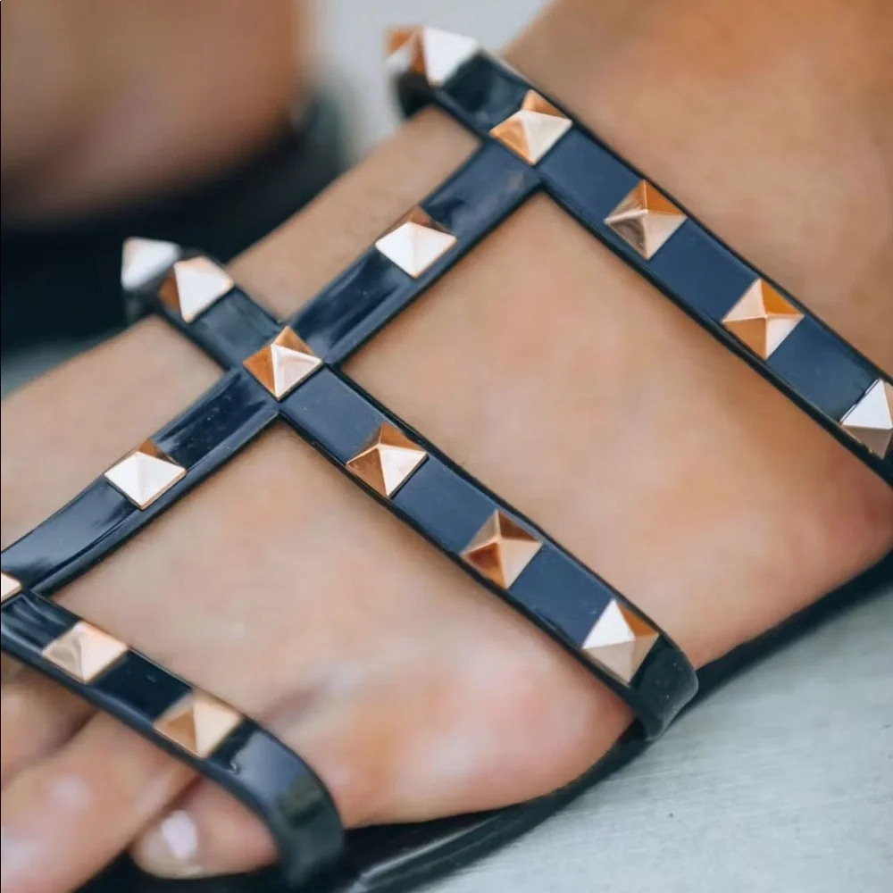 *BLACK FRIDAY SALE* What A Stud Black Studded Sandals - Picture 5 of 6